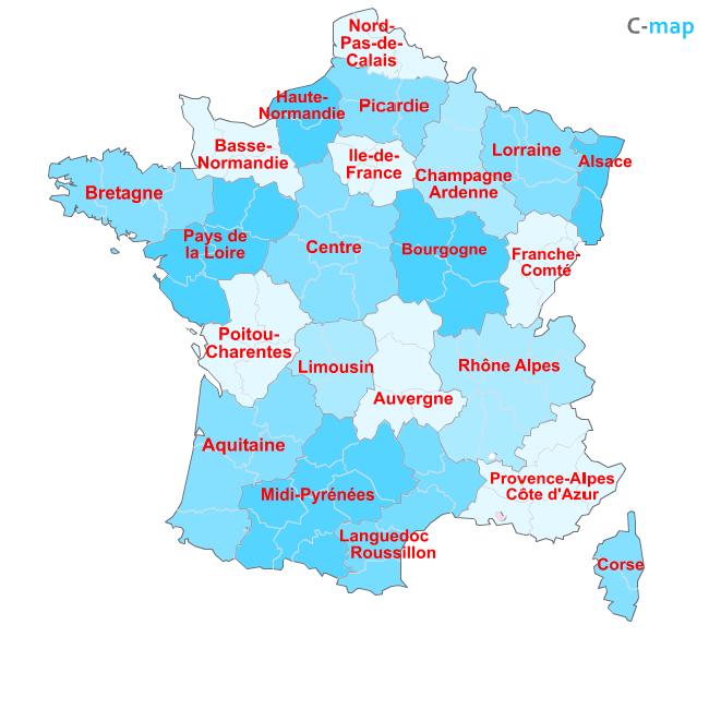 Carte des régions